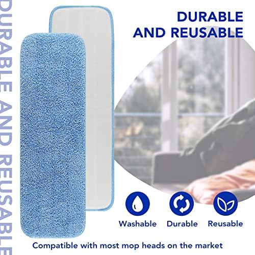Replacement Microfiber Pad for Rubbermaid Commercial 18 Inch and 17 Inch Mop - 3 Pack Wet & Dry Commercial Cleaning Reusable Mop Refills Fit for Any Microfiber Flat - Image 5