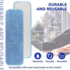 Replacement Mop Pads Fit for Rubbermaid Commercial 18" and 17" Mop - 10 Pack Wet & Dry Commercial Cleaning Reusable Refills Fit for Any Flat System 17 and 18 Inch - Image 6