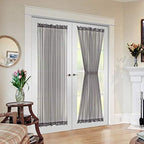 MIULEE Dark Grey 54 Wide and 72 Inches Length French Door Sheer Curtains by MIULEE