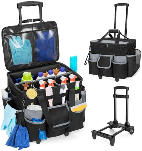 HODRANT Large Rolling Cleaning Caddy with Detachable Trolley & Lid by HODRANT