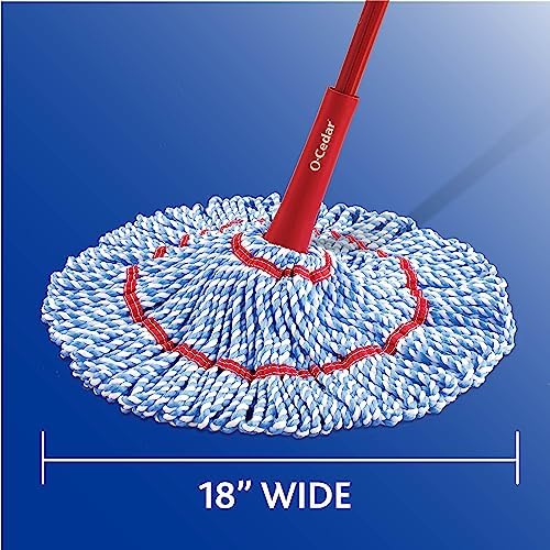 O-Cedar MicroTwist MAX Microfiber Twist Mop with 1 Extra Refill | Features Hands-Free Wringing | Extra Large 18-Inch Mop Head | Safe on All Floor Types,Red - Image 4