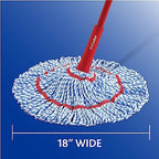 O-Cedar MicroTwist MAX Microfiber Twist Mop with 1 Extra Refill | Features Hands-Free Wringing | Extra Large 18-Inch Mop Head | Safe on All Floor Types,Red - Image 4