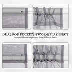 MIULEE Dark Grey 54 Wide and 72 Inches Length French Door Sheer Curtains - Image 5