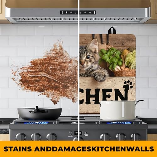 Stove Top Cover Retro Flower Gas Stove Top Cover for Home Decoration Kitchen Pad Non-Stick Washable Cooktop Covers Countertop Protector Keep Stove Clean 28"x20" (Kitchen cat) - Image 5
