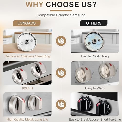 DG64-00473A Upgraded Gas Stove Knobs Compatible with Samsung Range Stove Knobs Replacements Nx58f5700ws Nx58h5600ss Nx58h5650ws Nx58j7750ss (1pcs) - Image 5