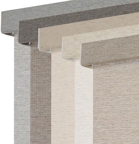 Persilux Light Filtering Roller Shades for Window Blinds,Cordless,Linen Fabric,Thermal Insulated Fabric UV Protection Shades for Home,Office,Bedroom,Door,Light Filtering-Light Brown,17" W X 64" H by PersiluxHome