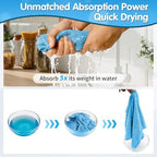 FIXSMITH Blue Microfiber Cleaning Cloth -Pack of 8, Highly Absorbent Cleaning Rags, 16"X12" All Purpose Cleaning Towels for Housekeeping, Kitchen, Car, Lint Free and Reusable Microfiber Towels - Image 6