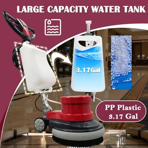 Commercial Industrial Floor Scrubber Polisher 17" Heavy Duty Hardwood Carpet Buffer Machine 1100W Multi-Surface Cleaning Waxing Polishing for Wood, Tile, Epoxy, Marble Floors 110V - Image 4