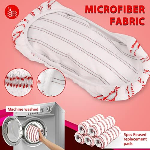 Hardwood Floor Mop,Extended Large Flat Floor Mop with 5 Washable Pads - Image 4