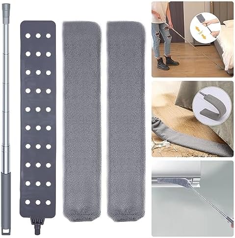 2PCS Retractable Gap Dust Cleaner, Microfiber Hand Duster, Under Fridge & Appliance Duster, Telescopic Dust Brush for Wet and Dry, Cleaning Tools for Home Bedroom Kitchen (2PCS) - Image 4