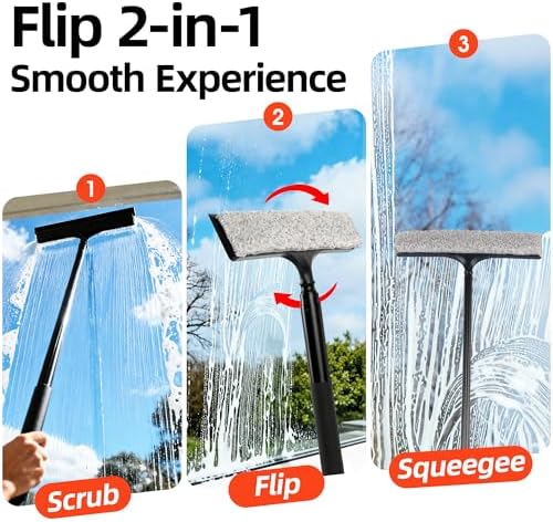 16-59" Telescopic 2-in-1 Window & Shower Squeegee for Glass Doors - Image 6