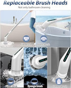 Electric Spin Scrubber, Shower Cleaner with Adjustable Extension Handle - Image 2