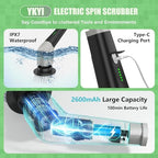 YKYI Electric Spin Scrubber, Cordless Power Cleaning Brush with Long Handle - Image 4