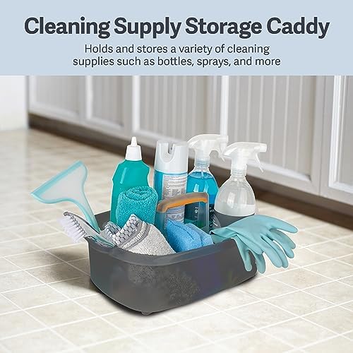 Casabella Plastic Bucket, Gray and Orange, 1.85 Gallon | Storage Caddy | With Handle | Pack of 6 - Image 2