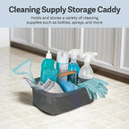 Casabella Cleaning Storage Caddy with Handle Plastic Multipurpose Organizer, Rectangle, 1.85-Gallon, Gray - Image 2