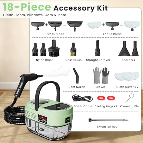 Handheld Steam Cleaner for Home, 2500W High Pressure Steam Cleaner for Car Detailing, 3 Steam Levels, 1600Ml Tank, High Heat Steamer for Bed Bugs, Couch, Furniture, Kitchen, Bathroom, Floors - Image 5