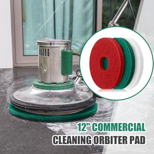 Teenyyou 3 Pcs 20" Commercial Orbiter Floor Buffer Pads, Red, Green, White - Image 5