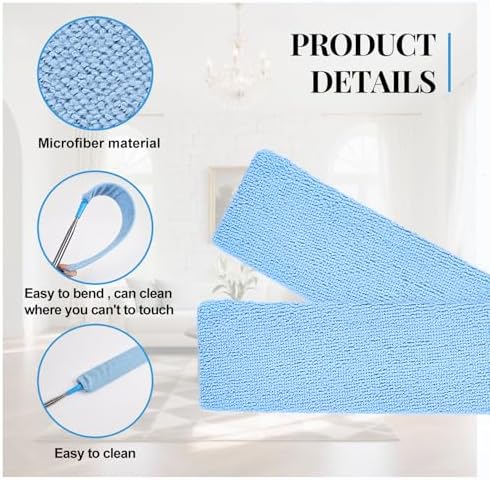 Retractable Gap Duster Cleaner Cleaning Tools with 2 Microfiber Dusting Cloths Washable Duster for Cleaning Under Appliances Furniture Couch Fridge - Image 4
