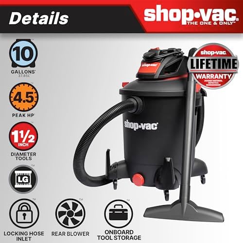 Shop-Vac 5761011 10 Gallon 4.5 Peak HP Wet/Dry Vacuum with Blower Function - Image 3