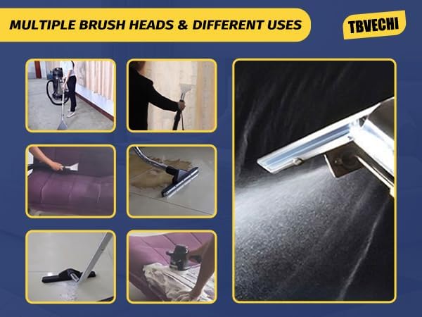 Carpet Cleaning Machine, 1000W 40L/11gal Professional Commercial Carpet Cleaner Machine with Long Flat/Dust/Water Vacuum Head and Round Brush, 3 in 1 Vacuum Washing Carpet Extractor Machine - Image 5