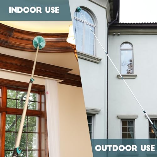 TelesPro 30 Feet High Reach Cobweb Duster with 6-24Ft Extension Pole, Webster Cobweb Duster with 5-Stage Telescopic Aluminum Pole, Spider Web Brush for Outdoor & Indoor Cleaning - Soft Bristles. - Image 4