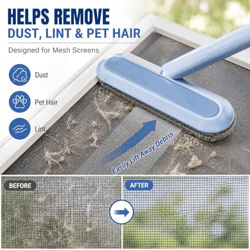 2026 New Window Screen Cleaning Brush, 4-in-1 Multi-Functional Cleaning Tool, Screen Cleaning Brush, Mesh Screen Cleaner, Gentle for Cleaning Dust and Hair - Image 3
