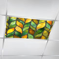 6 Pcs Fluorescent Light Covers for Ceiling Lights Stained glass seamless texture leaf for window colored glass 3d Magnetic Decorative Shade Filters 4x2 ft for Classroom Office Hospital Decor by DERUINVAIO