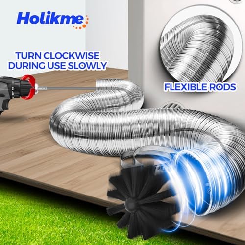 Holikme Dryer Vent Cleaner Kit - 40Ft Flexible Lint Brush for Deep Cleaning - Image 2
