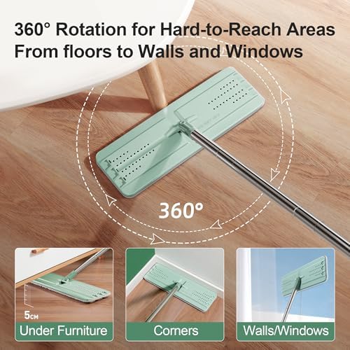 JOYMOOP Mop and Bucket Set – Commercial and Household Floor & Wall Cleaner with Long Handle, Includes 5 Microfiber Mop Pads for Easy Use - Image 6