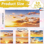 6 Pcs Fluorescent Light Covers with 60 Magnets Decorative for Classroom Ceiling Lights 4 x 2 Feet Magnetic Light Cover Filter Easy Install for Office Hospital Home Ceiling Supplies (Orange Sky) - Image 2