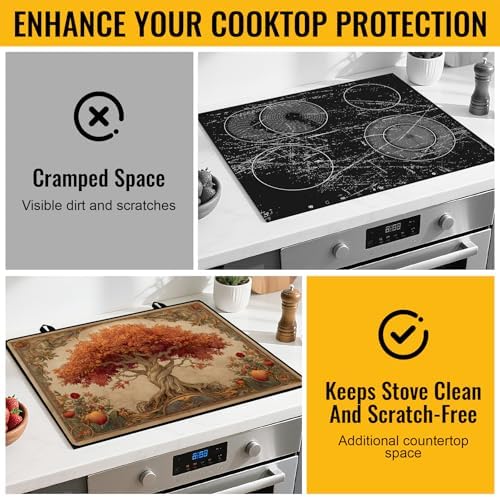 NYZE Tree of Life Silicone Stove Top Cover, Electric Glass 28"x20" - Image 5