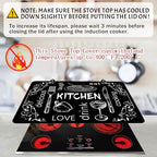 Black Stove Top Covers for Electric Stove, Mother Day Stove Cover Heat Resistant Glass Stove Top Pad, Kitchen Farm Decor Seasonal Induction Cooktop Protector Stove Top Mat Washable Oven Cover - Image 7