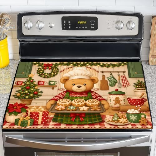 NYZE Christmas Electric Stove Top Cover Decorative Cooking Bear Stove Cover by GIVEYOUTHEBEST