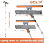 Eazer 76" Spray Window Washing Kit with Extension Pole & Streak-Free Pads - Image 2