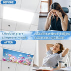 8 Pcs Fluorescent Light Covers with 80 Magnets Decorative for Classroom Ceiling Lights 4 x 2 Feet Magnetic Light Cover Filter Easy Install for Office Hospitals Drop Home Ceiling Supplies (Flower) - Image 3