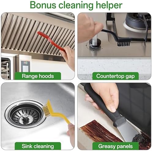 Crevice Cleaning Brush, Hard Bristle 8 Pcs Cleaning Tools Set for Home, Detail Cleaning Brush for Tight Spaces, Bathroom Tiles, Kitchen, Car & Grout Lines - Image 2