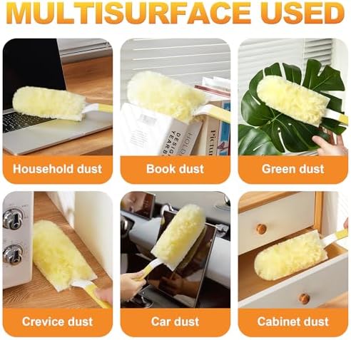 Heavy Duty Duster Refills for Swiffer Duster, 24 Count Yellow Refills with 1 Handle, Disposable Dusters for Cleaning Electronics, Furniture, Blinds - Image 6
