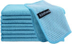 KinHwa Dish Cloths for Washing Dishes with Scrub Side, Microfiber Dish Rags by KinHwa