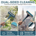 9 Pcs 3-in-1 Window Screen Cleaning Brush Set, Mesh Screen Cleaner Tool & Pet Hair Remover with Squeegee, Detachable Long Handle, Track Brush, Sponge Heads for Patio, Door, Couch, Porch Screens - Image 3