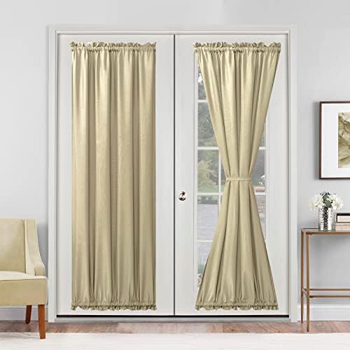 Hiasan French Door Curtains Privacy, Khaki, 24W x 72L, 1 Panel by Hiasan