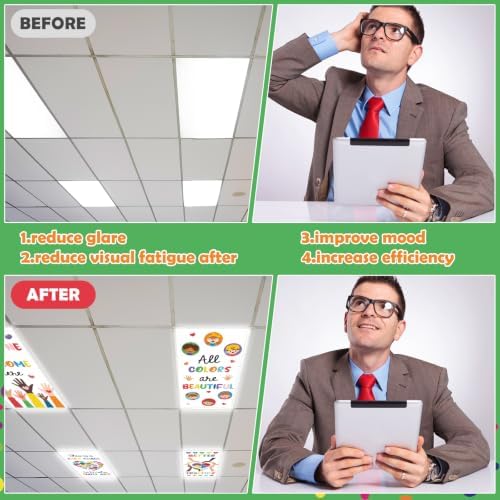8Pcs Classroom Fluorescent Magnetic Light Covers,2x4 FT Diversity Inclusion - Image 5