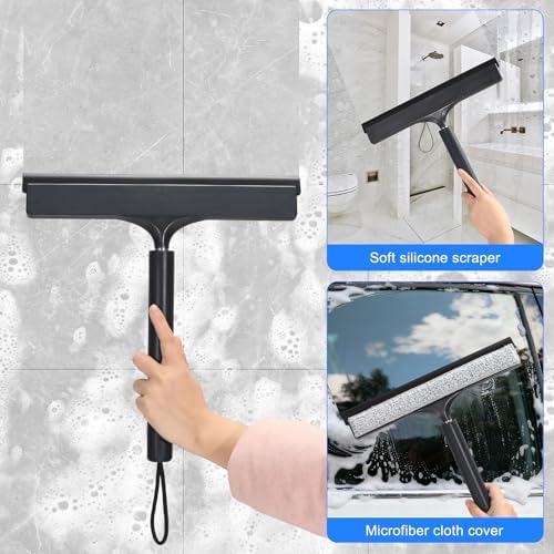 wlich Shower Squeegee with Long Handle, Telescoping Window and Floor Wiper - Image 2