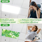 Wiooffen 6 Pcs Fluorescent Light Covers with 60 Magnets Decorative for Classroom Ceiling Light 4 x 2 Feet Magnetic Light Covers Filter Easy Install for Office Hospitals & Home(Green Leaves) - Image 4