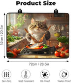 Heat-resistant Stove Top Cover - 28.5" X 20.5" Cooktop Protector Covers, Scratch-resistant Washable Pad Kitchen Countertop Mat (Cat, 28.5" x 20.5") - Image 2