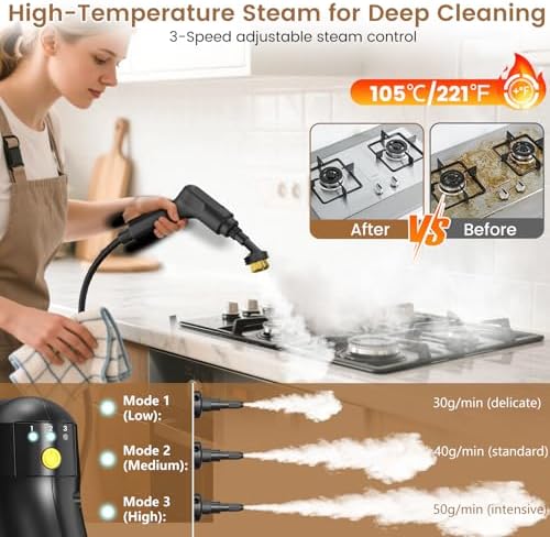2500W Handheld Steam Cleaner for Home with 16 Accessories - Image 4