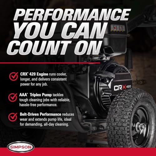 Simpson Water Blaster 4400 PSI Gas Pressure Washer, 4.0 GPM, CRX 420 Engine - Image 4