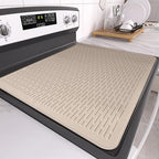 Stove Top Cover for Electric Stove- Range Covers for Electric Stove,Silicone XXL Dish Drying Mat, Glass Cooktop Covers, Flat RV Range top Mats (Taupe Thickened, 30"x21") by Anenva