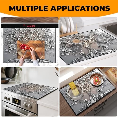 Heat-resistant Stove Top Cover - 28.5" X 20.5" Cooktop Protector Covers, Scratch-resistant Washable Pad Kitchen Countertop Mat (Fog, 30" x 21") - Image 7