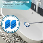 Shower Scrubber, Bathroom Tub and Tile Cleaner Brush with Long Handle, 47'' Bathtub Cleaning Tool with 6 Refill Pads - Image 5