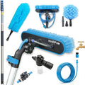 IGADPole 24 FT Washing Kit: Water-fed Brush with Soap Dispenser, Cobweb Dusters, with 6-Stage Telescoping Pole 5-24ft Pole/Window and Dusting Cleaning Kit by IGAD